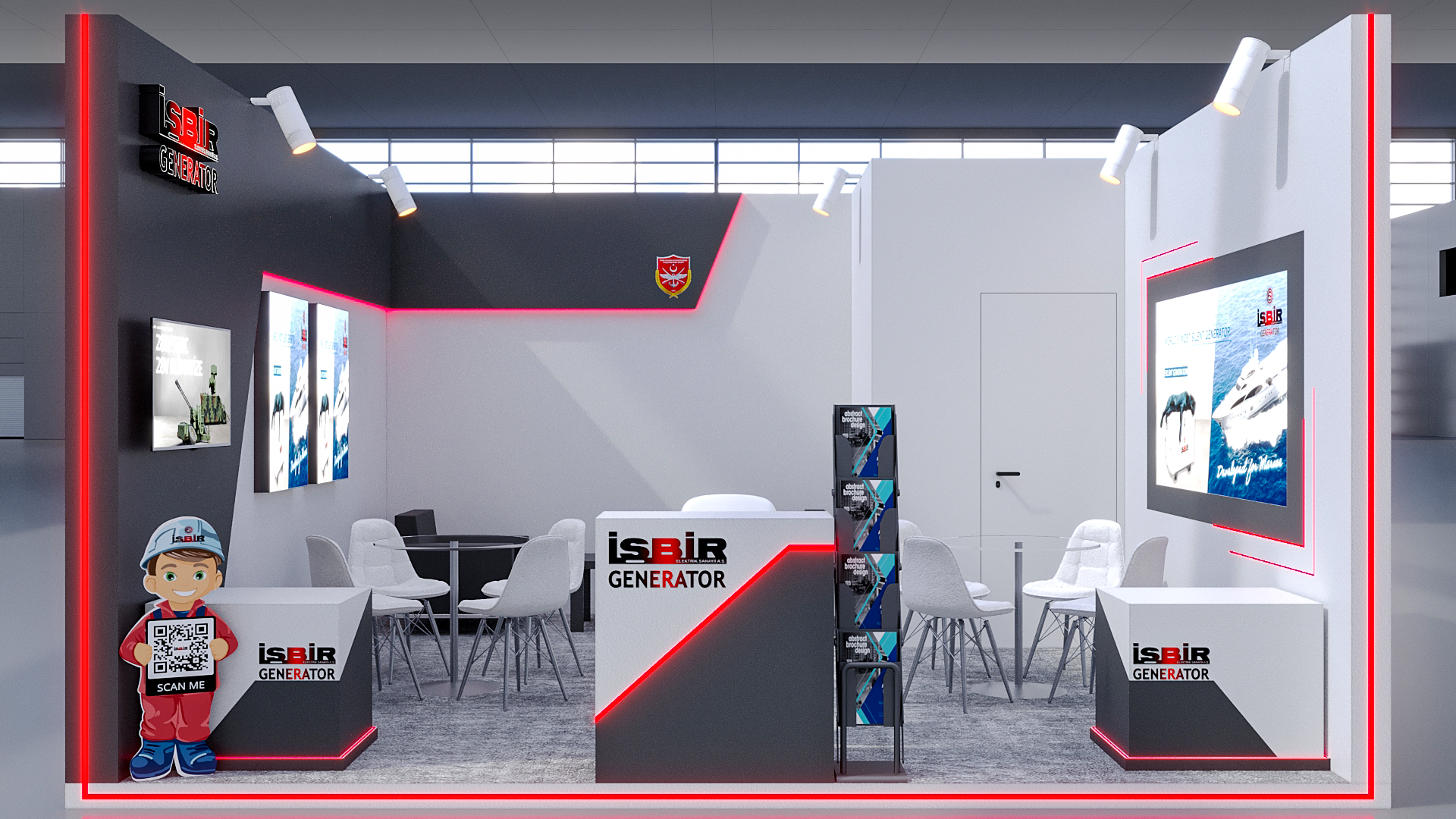 İsbir elektrik motoru firması için anahtar teslim kurulan fuar standı